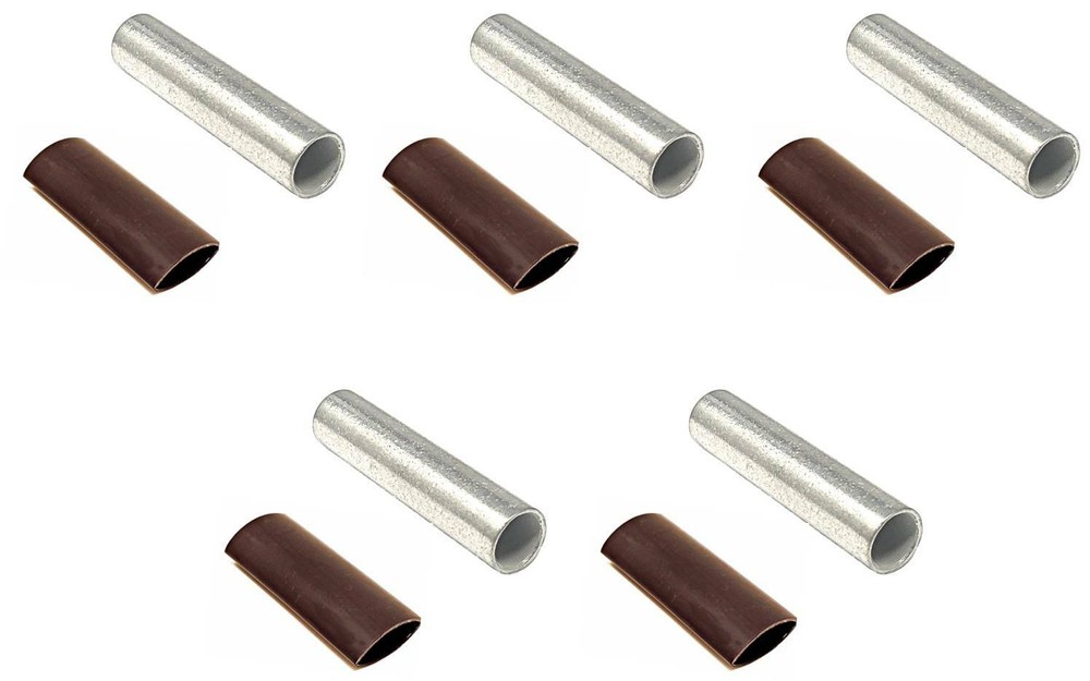 Butt Splice Connector Tinned Copper Marine Grade Uninsulated + Shrink Tubing