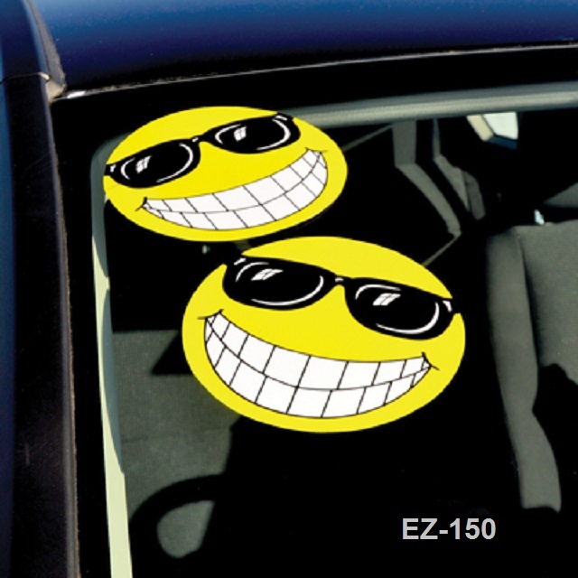 Car Dealer Window Stickers, Smiley Face w/ Sun Glasses (6 packs)