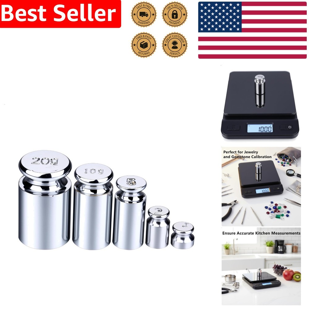 Chrome Plated Steel Calibration Weights Set 5 Grams M1 Digital Scale Calibrator