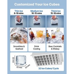 Uimoso 90lbs/24h Commercial Ice Maker for Bar and Restaurant with 13lbs Storage