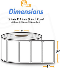 – 2″ X 1″ Removable Direct Thermal Labels – Compatible with Rollo & Zebra Deskto
