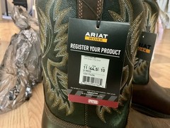Ariat Sierra Steel Square Toe Work Boots 11D Brown Pine Green Leather 10017434