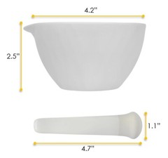 Porcelain Mortar & Pestle Set, 5oz – Unglazed Grinding Surface – Eisco Labs