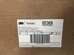 Tartan™ General Use Box Sealing Tape 369 Clear, 72 mm x 100 m, 6 ro… (Case 24 Pz
