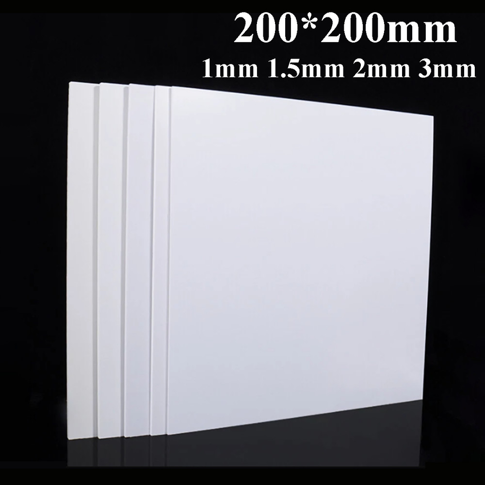 200*200mm White ABS Plastic Sheet Plastic Plate Board Thick 1mm 1.5mm 2mm 3mm
