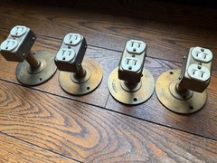 Brass Floor Mount Electrical Outlet * Lot Of Four * Tillman mfg Latrobe Pa
