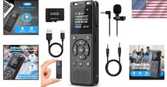 64GB Digital Voice Recorder with Playback,Audio Recording Device for Lectures…