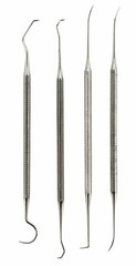 4pc Stainless Steel Dental Pick Probe Wax Carver Carving Scaler Hygiene Tool Set