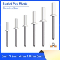 3mm 3.2mm 4mm 4.8mm 5mm Sealed Pop Rivets Closed Dome Head Blind Aluminium/Steel