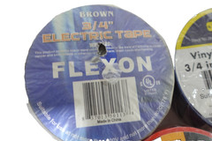 Lot of 3 Rolls of Electrical Tape. Red, Blue, Brown. 3/4″