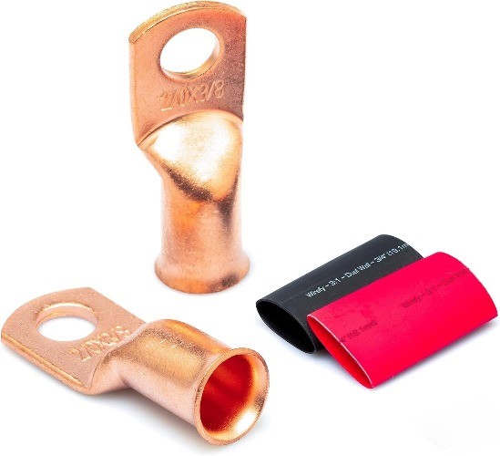 2/0 Gauge 3/8 Copper Wire Lugs Ring Terminals Battery Cable Connectors Ends 10