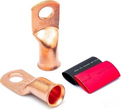 2/0 Gauge 3/8 Copper Wire Lugs Ring Terminals Battery Cable Connectors Ends 10