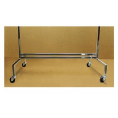 Single Bar Adjustable Clothes Rack Garment Retail Display Hanger Wheels 81″ H
