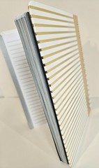 Spiral Journal 120 Pages Lined 8.12×6.25 Wire Bound Gold -White Hard Cover NWOT