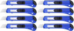 8 Safety Box Cutter Utility Knife Tool Retractable Snap Off Razor Blade BLUE