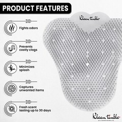 Pack of 3 Clear Triangle Restroom Urinal Mats 6.4″ Unscented Anti-Splash Screens