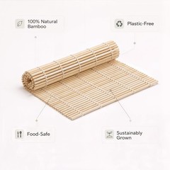 Bamboo Sushi Rolling Mat 9 x 9.375, Natural