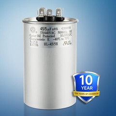 AC Capacitor 45+5 uF 45/5 MFD ±6% 370V/440VAC CBB65 Dual Run Circular Start C…