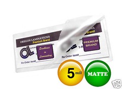 500/pack MATTE 2-3/8 x 8-1/2 Hot 5 Mil Large Bookmark Laminating Pouches