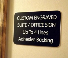 Custom Engraved Black 4×6 Office Suite Sign | Small Business Wall Door Plaque
