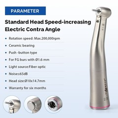 Dental 1:5 LED Contra Angle Standard Head Handpiece Fiber Optic Titanium Coated