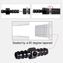 3/8″ Barb Inline Fuel Pressure Gauge Fitting Adapter with 1/8 NPT Plug Fitting