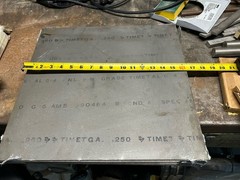 1/4″ x 15-3/4″ x 16-3/8″, Titanium sheet, plate, Grade 5