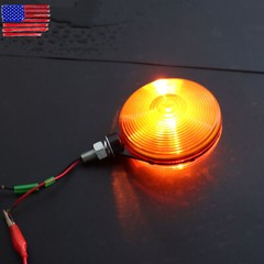 2 PCS Red/Amber Round Side Marker Light Lamp Dual Face Turn Signal For Tractor