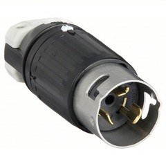 Hubbell CS8265C 50A 250V, 2-Pole 3-Wire, Grounding, Non-NEMA Male Locking Plug