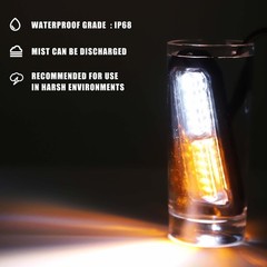 WINECO Amber/White LED Strobe Lights Kit – 8pcs 12-LED Flashing Emergency