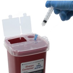 Sharps Container 1 Quart | Biohazard Needle and Syringe Disposal with Flip Lid