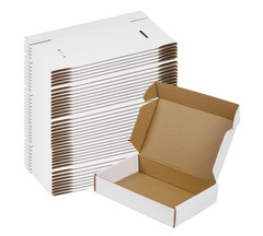 9X6X2 Shipping Boxes Set of 50, White Small Corrugated Cardboard Box, Mailer Box