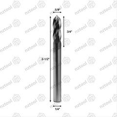 10Pcs 4 Flute 90 Degree 1/4″x3/4″x2-1/2″ Solid Carbide Drill Mill – AlTiN Coated
