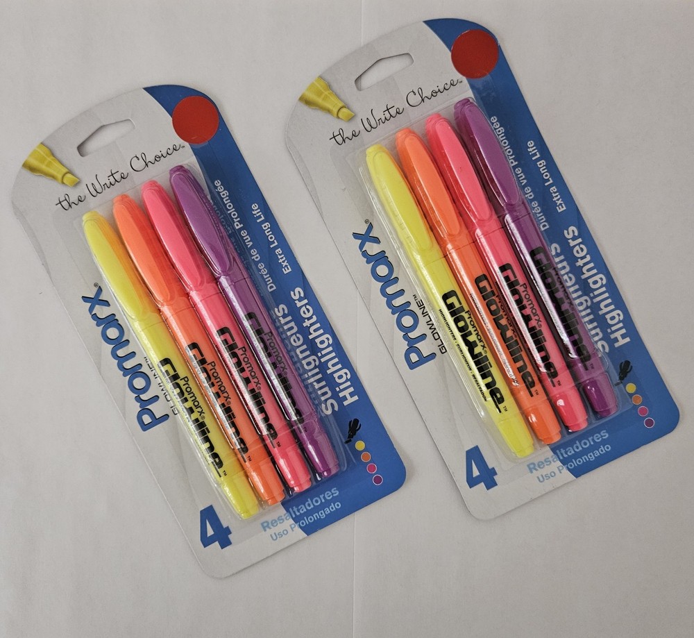 2 Sets Of Promarx Glowline 4-Ct HIGHLIGHTERS! 8 Total