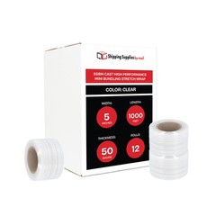 5″ x 1000FT Pallet Wrap Stretch Film Shrink Hand Wrap 1000′ 12 Rolls