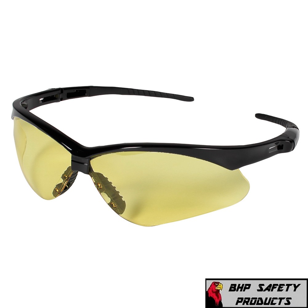 KLEENGUARD NEMESIS SAFETY GLASSES YELLOW/AMBER LENS NIGHT DRIVING 25659 (1 PAIR)