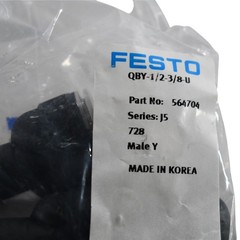 Pack of 5 NEW Festo QBY-1/2-3/8-U 564704 Push-in Y-Fitting 3/8 NPT