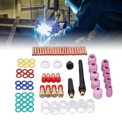 81Pcs Set TIG Welding Torch Kit Gas Lens Type 10 Glass Cup Accessories Tools♡