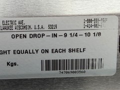 Lakeside Open Frame Drop-in Dish Dispenser Model 4010 9-1/4-10-1/8