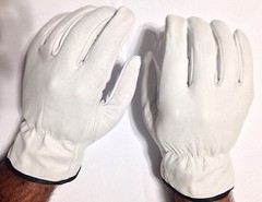 12 Pair Pack, Goat Skin Grain Leather Drivers, work safety gloves (PPE), Size L