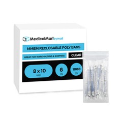 1000 Pack of 8×10 Reclosable Resealable Clear Zip Lock Plastic Bags 6 Mil Thick