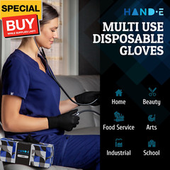 Black Nitrile Disposable Gloves Medium, 50 Count – BBQ, Tattoo, Hair Dye, Cookin