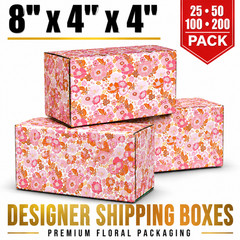 8x4x4 Fall Floral Shipping Boxes Corrugated Gift Mailer Packaging 32 ECT