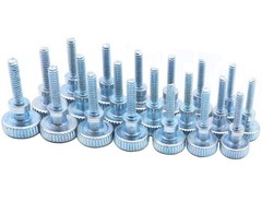 30pcs Knurled Thumb Screws M3 X 10mm Flat Knurled Head Fully Threaded Carbon Ste