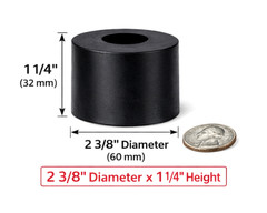 2 3/8″ x 1 1/4″ XXL HD Black Rubber Feet for Equipment, Truck Doors, Compressors