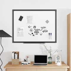 VUSIGN 36×24 Magnetic Dry Erase Whiteboard, Wall Mount, Black Frame