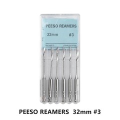 32mm Dental Endo Pesso Reamers Drills Fresa de conducto radicular 1-6# 6Pc/Pk