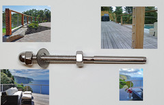 T316 Stainless Steel Swage Threaded Tensioner for 1/8″ Cable Railing Systems