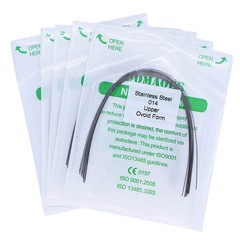 5×Dental Orthodontic Stainless Steel Round Arch Wires Ovoid Form 014 Upper
