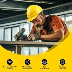 TRQWH Yellow Safety Hard Hat Adjustable Vents Cotton Sweatband Safety Helmet
